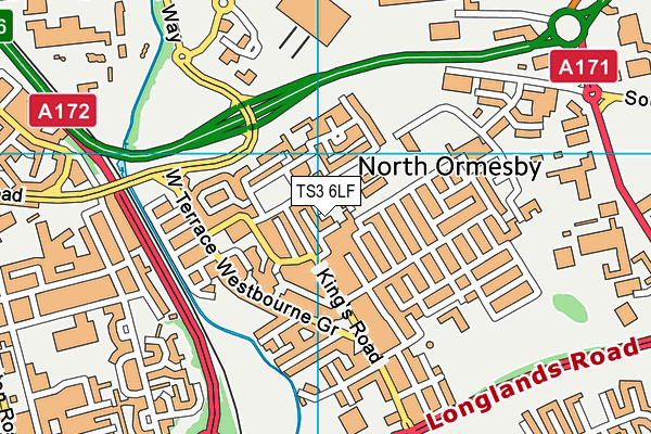 TS3 6LF map - OS VectorMap District (Ordnance Survey)