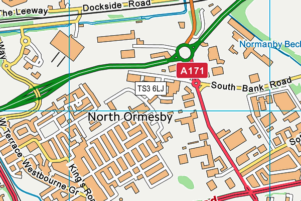 TS3 6LJ map - OS VectorMap District (Ordnance Survey)