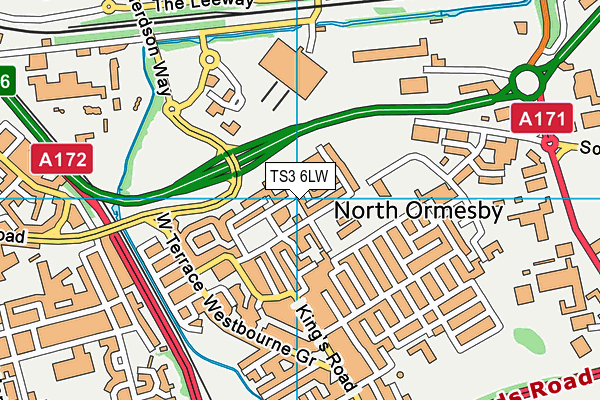 TS3 6LW map - OS VectorMap District (Ordnance Survey)