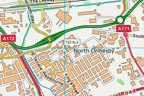 TS3 6LX map - OS VectorMap District (Ordnance Survey)