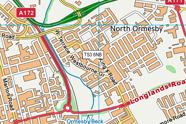 TS3 6NB map - OS VectorMap District (Ordnance Survey)