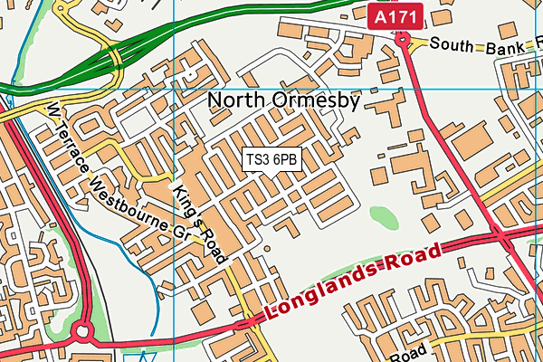 TS3 6PB map - OS VectorMap District (Ordnance Survey)