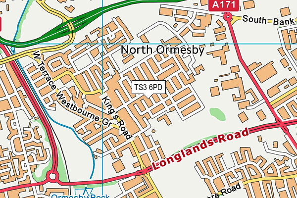 TS3 6PD map - OS VectorMap District (Ordnance Survey)