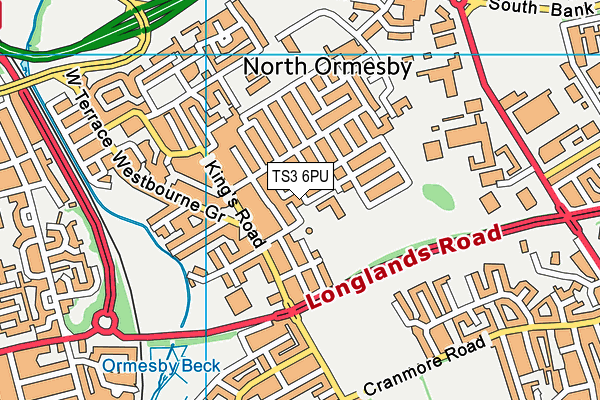 TS3 6PU map - OS VectorMap District (Ordnance Survey)