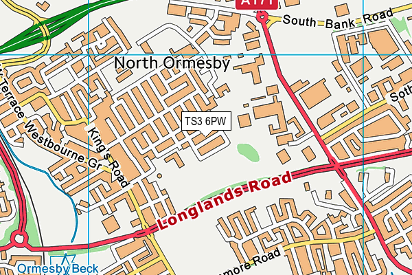 TS3 6PW map - OS VectorMap District (Ordnance Survey)