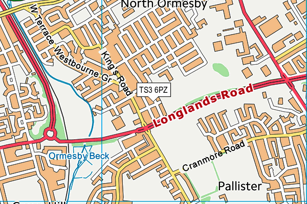 TS3 6PZ map - OS VectorMap District (Ordnance Survey)