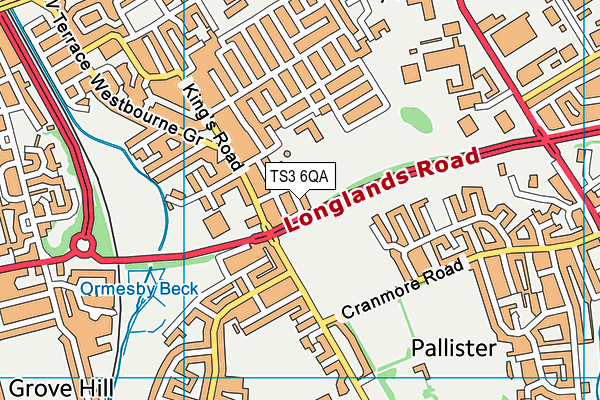 TS3 6QA map - OS VectorMap District (Ordnance Survey)