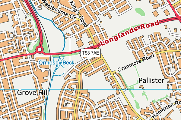 TS3 7AE map - OS VectorMap District (Ordnance Survey)