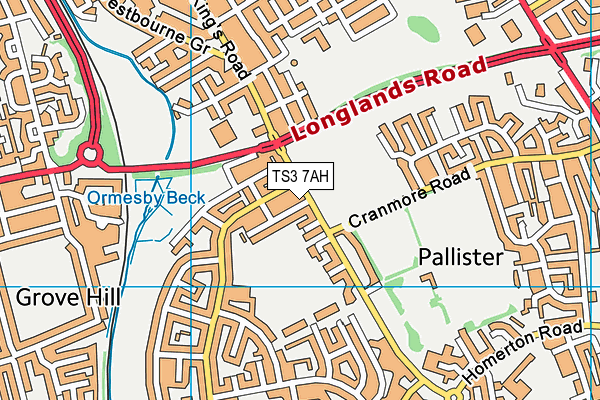 TS3 7AH map - OS VectorMap District (Ordnance Survey)