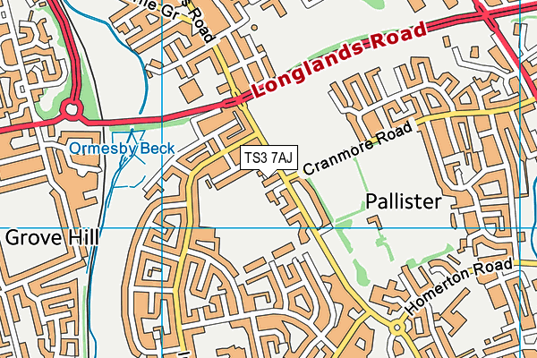 TS3 7AJ map - OS VectorMap District (Ordnance Survey)