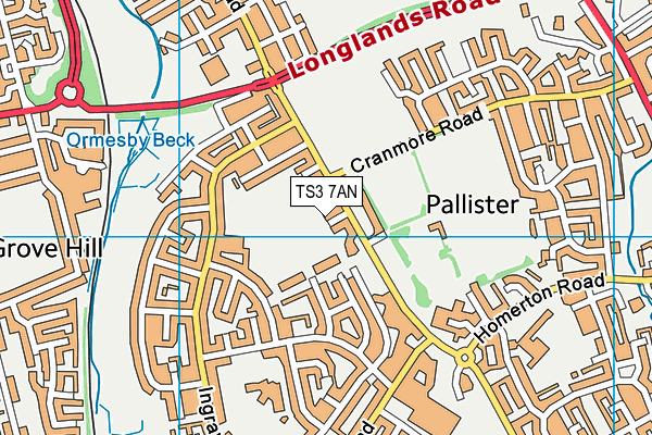 TS3 7AN map - OS VectorMap District (Ordnance Survey)