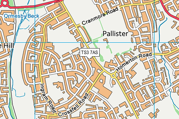 TS3 7AS map - OS VectorMap District (Ordnance Survey)