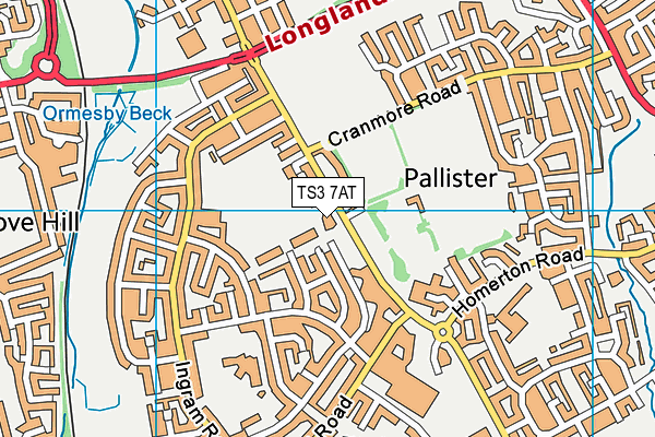 TS3 7AT map - OS VectorMap District (Ordnance Survey)