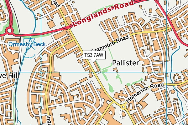 TS3 7AW map - OS VectorMap District (Ordnance Survey)