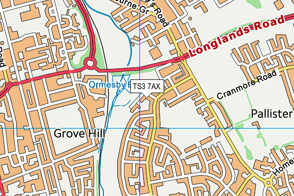 TS3 7AX map - OS VectorMap District (Ordnance Survey)