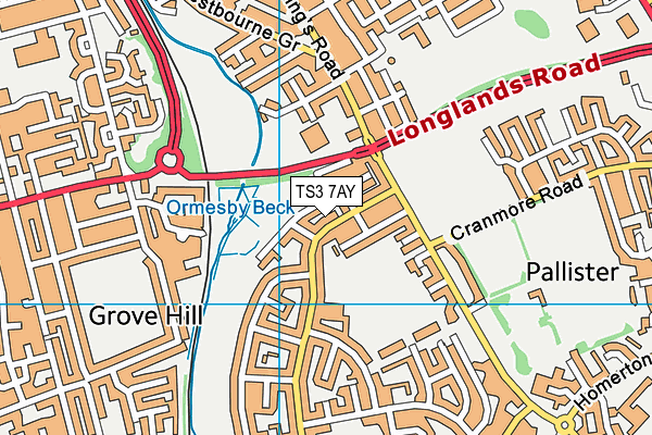 TS3 7AY map - OS VectorMap District (Ordnance Survey)