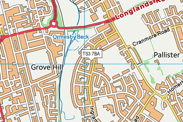 TS3 7BA map - OS VectorMap District (Ordnance Survey)