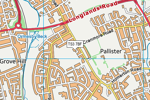 TS3 7BF map - OS VectorMap District (Ordnance Survey)