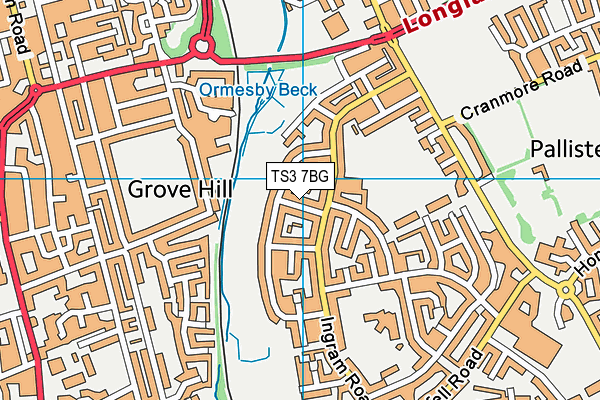 TS3 7BG map - OS VectorMap District (Ordnance Survey)