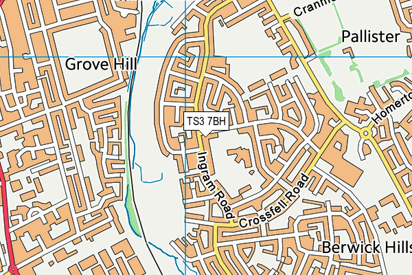 TS3 7BH map - OS VectorMap District (Ordnance Survey)
