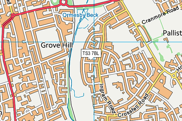 TS3 7BL map - OS VectorMap District (Ordnance Survey)