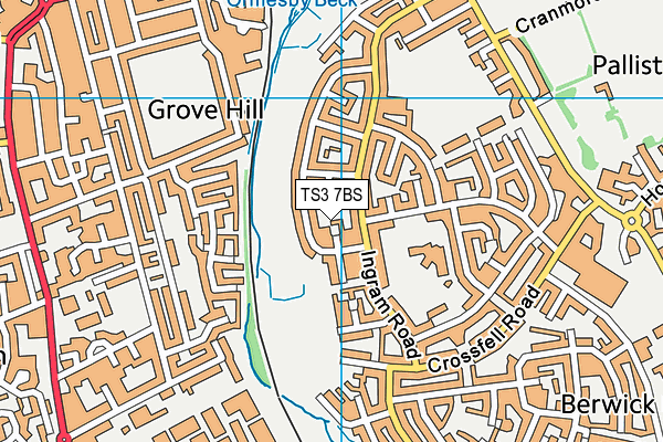 TS3 7BS map - OS VectorMap District (Ordnance Survey)