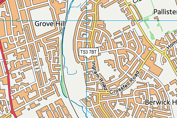 TS3 7BT map - OS VectorMap District (Ordnance Survey)