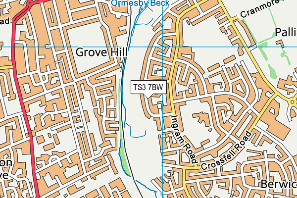 TS3 7BW map - OS VectorMap District (Ordnance Survey)