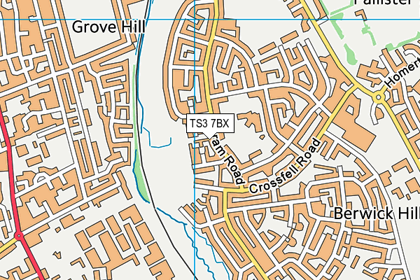 TS3 7BX map - OS VectorMap District (Ordnance Survey)