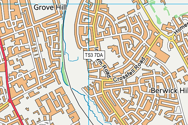 TS3 7DA map - OS VectorMap District (Ordnance Survey)
