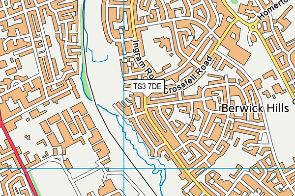 TS3 7DE map - OS VectorMap District (Ordnance Survey)