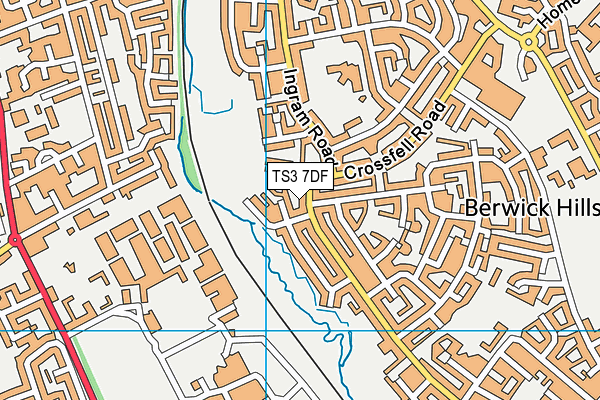 TS3 7DF map - OS VectorMap District (Ordnance Survey)