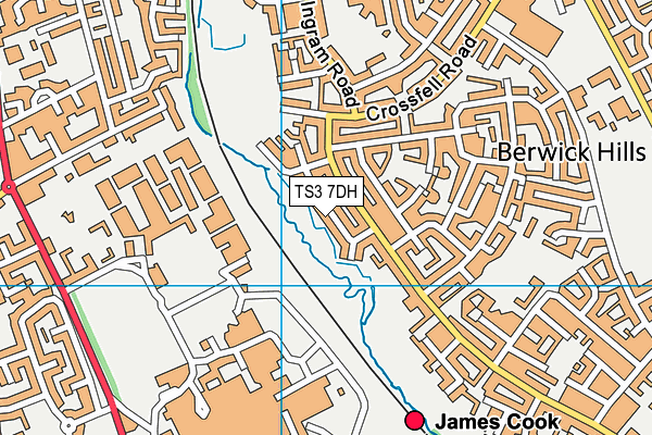 TS3 7DH map - OS VectorMap District (Ordnance Survey)