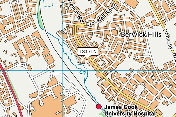 TS3 7DN map - OS VectorMap District (Ordnance Survey)