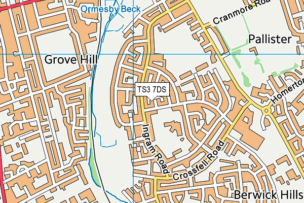 TS3 7DS map - OS VectorMap District (Ordnance Survey)