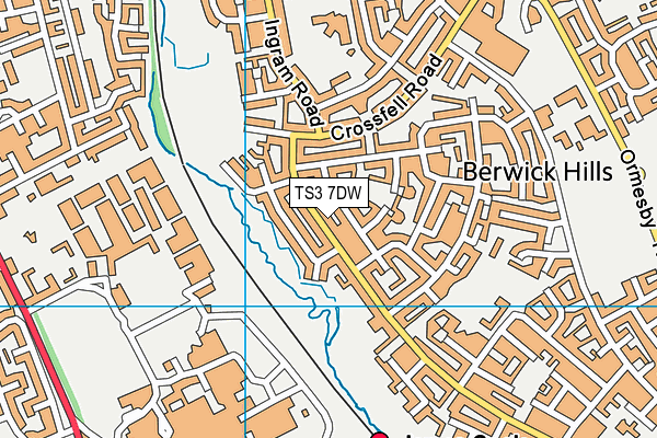 TS3 7DW map - OS VectorMap District (Ordnance Survey)