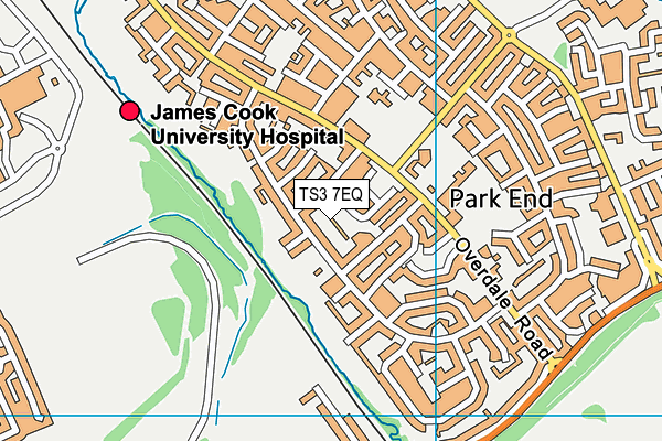 TS3 7EQ map - OS VectorMap District (Ordnance Survey)