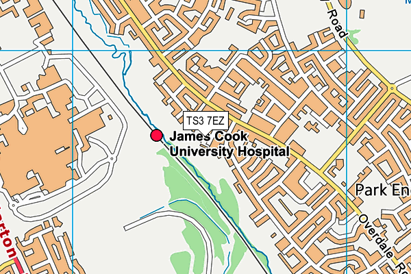 TS3 7EZ map - OS VectorMap District (Ordnance Survey)