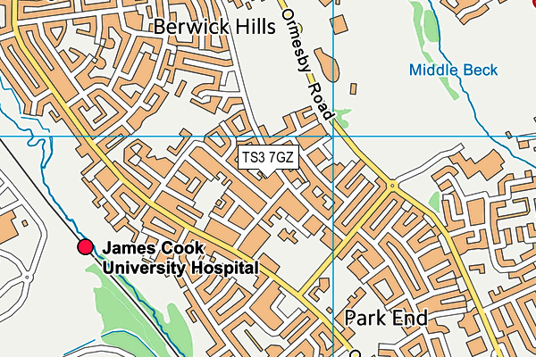 TS3 7GZ map - OS VectorMap District (Ordnance Survey)