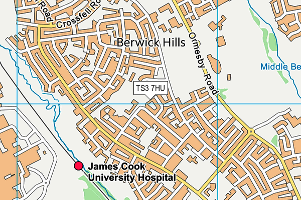 TS3 7HU map - OS VectorMap District (Ordnance Survey)