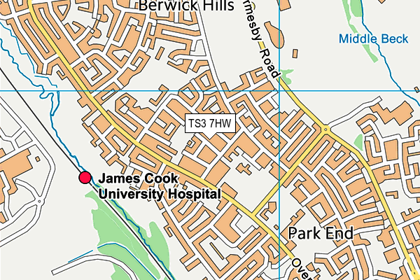 TS3 7HW map - OS VectorMap District (Ordnance Survey)