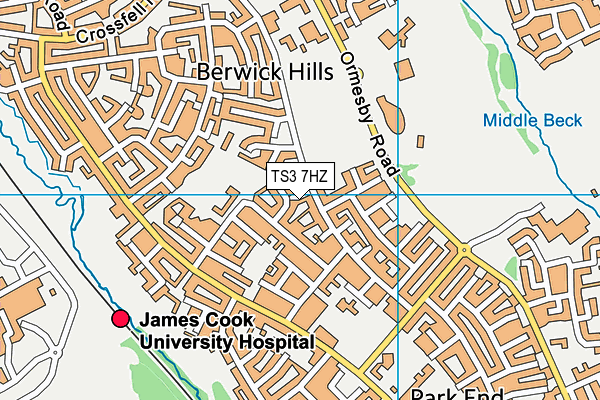 TS3 7HZ map - OS VectorMap District (Ordnance Survey)