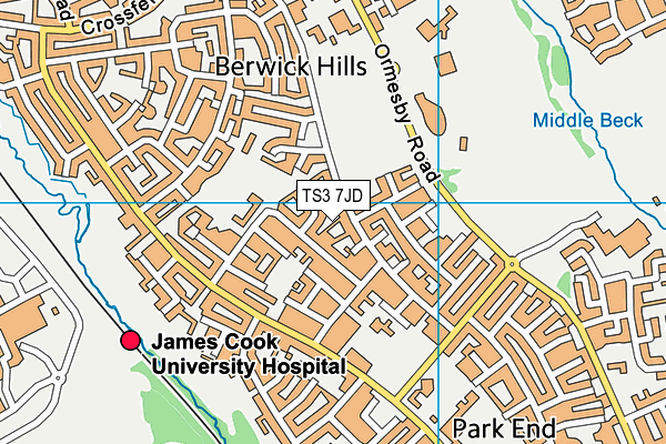 TS3 7JD map - OS VectorMap District (Ordnance Survey)