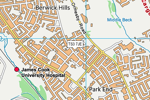 TS3 7JE map - OS VectorMap District (Ordnance Survey)