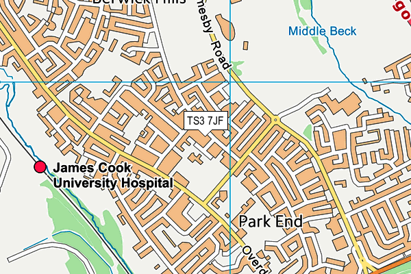 TS3 7JF map - OS VectorMap District (Ordnance Survey)