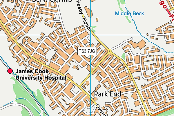 TS3 7JG map - OS VectorMap District (Ordnance Survey)