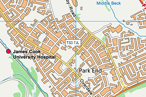 TS3 7JL map - OS VectorMap District (Ordnance Survey)