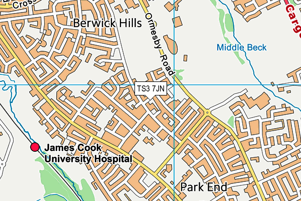 TS3 7JN map - OS VectorMap District (Ordnance Survey)