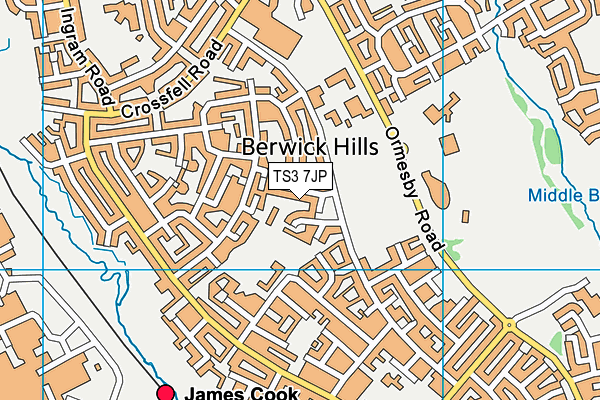 TS3 7JP map - OS VectorMap District (Ordnance Survey)