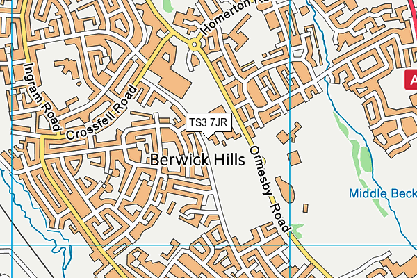 TS3 7JR map - OS VectorMap District (Ordnance Survey)